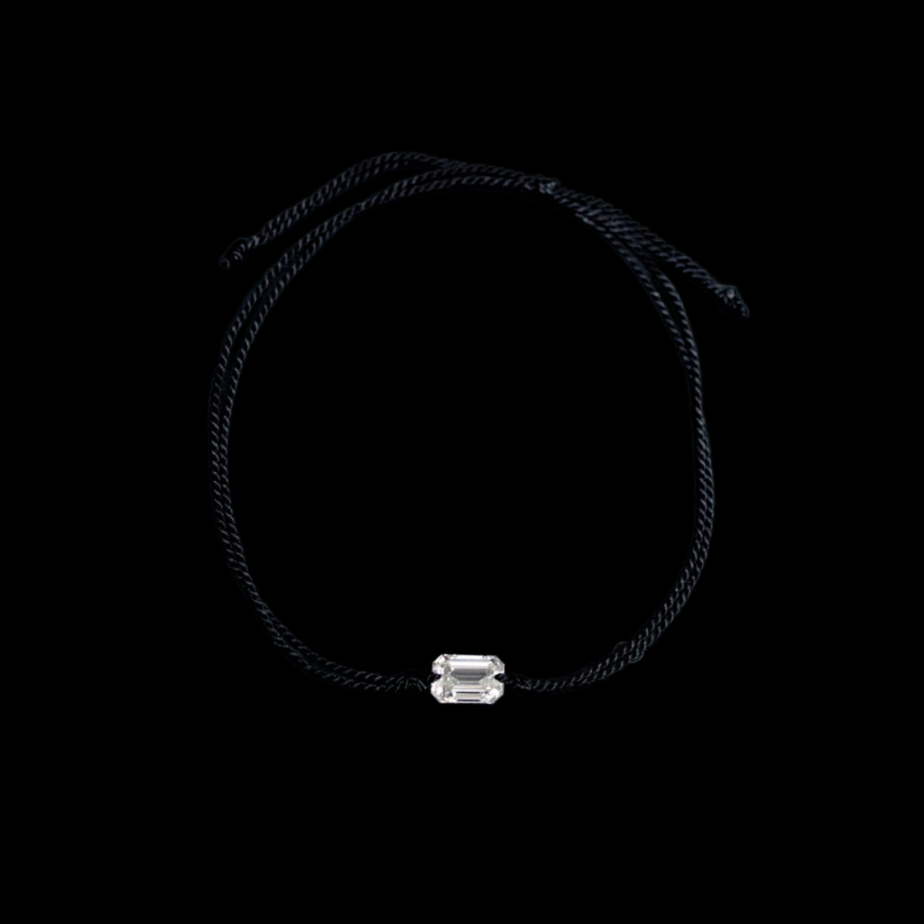 1 Carat Emerald Cut Diamond Thread Bracelet