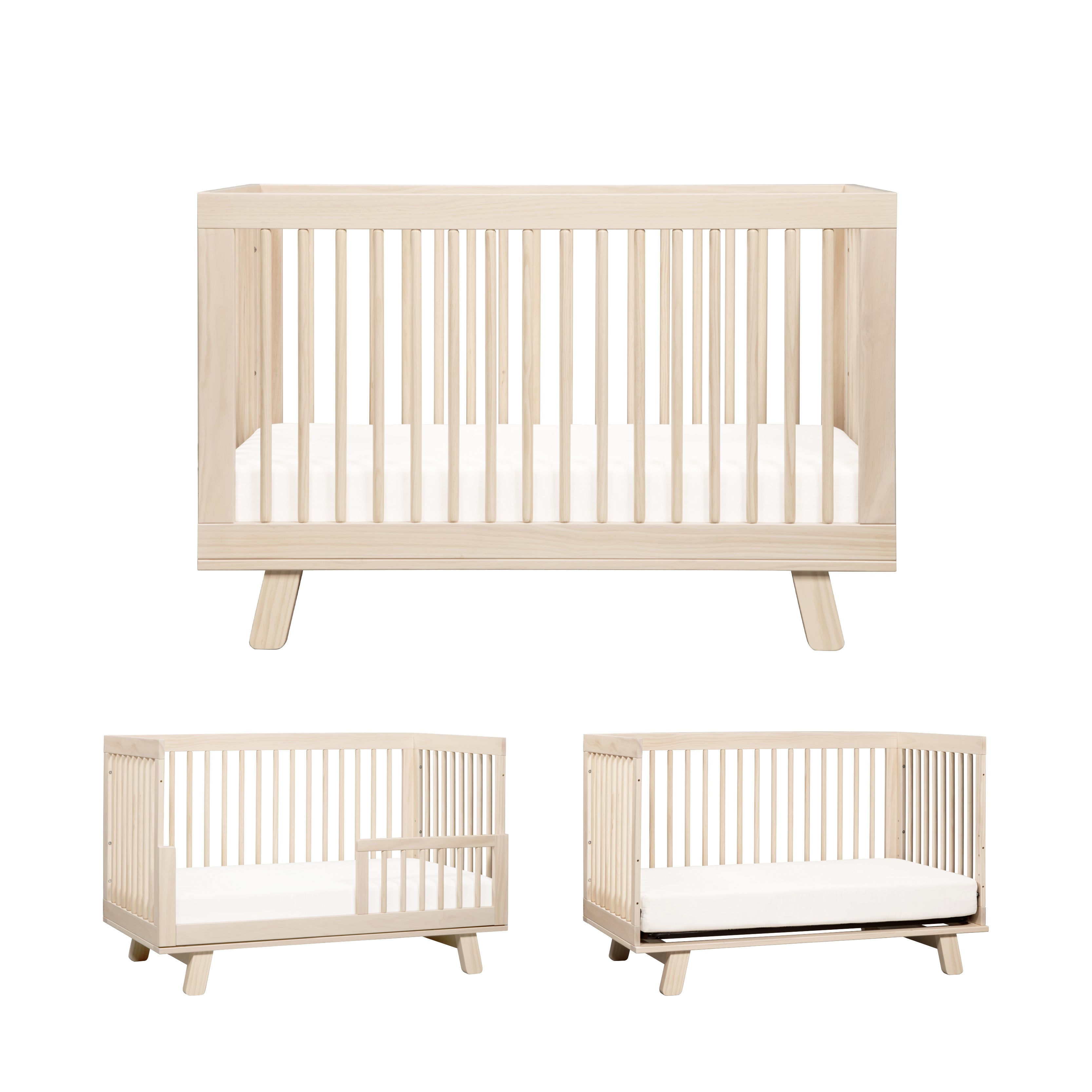Hudson 3-in-1 Convertible Crib with Toddler Bed Conversion Kit in Natural