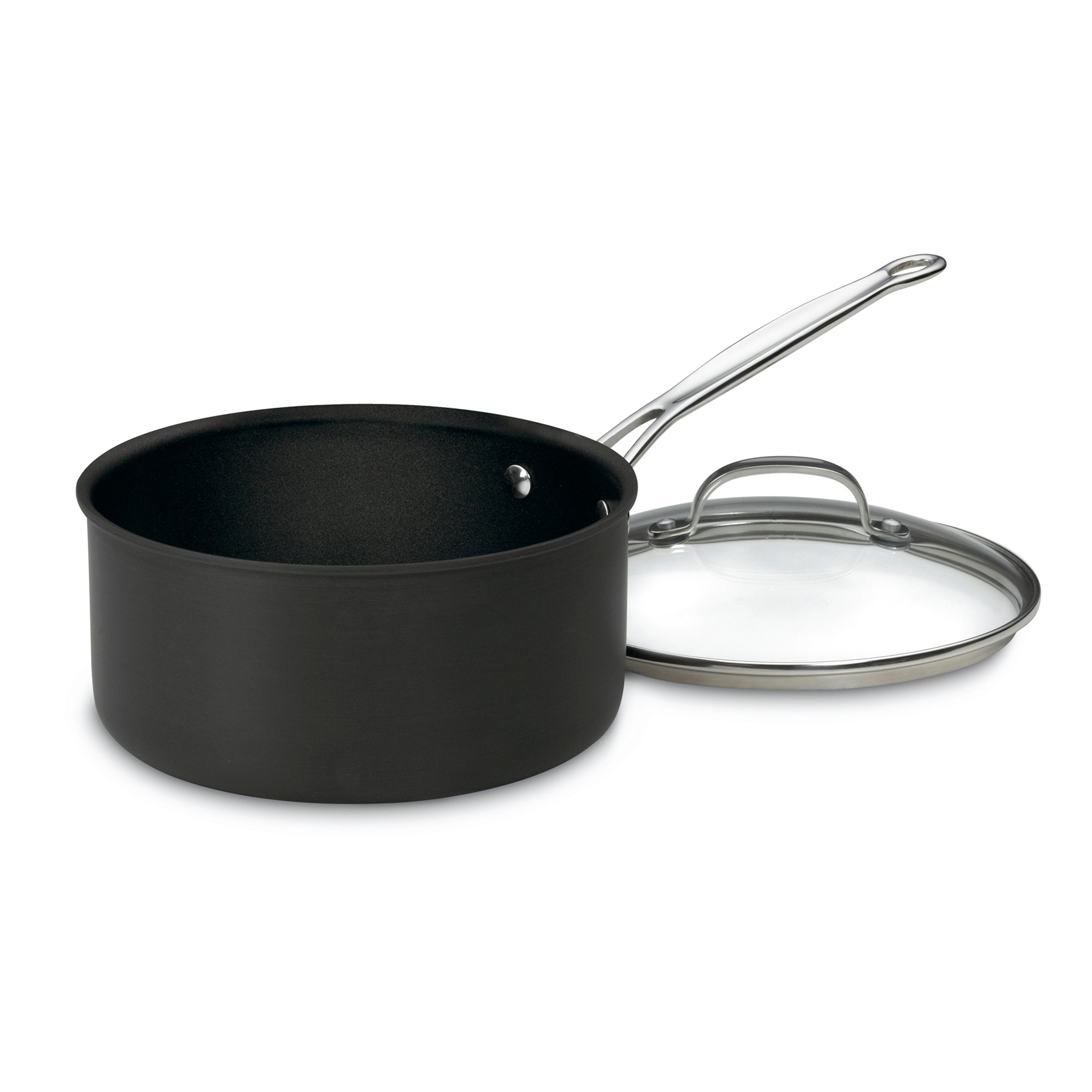 Chef's Classic® Non-Stick Hard Anodized 4 Quart Saucepan in Black
