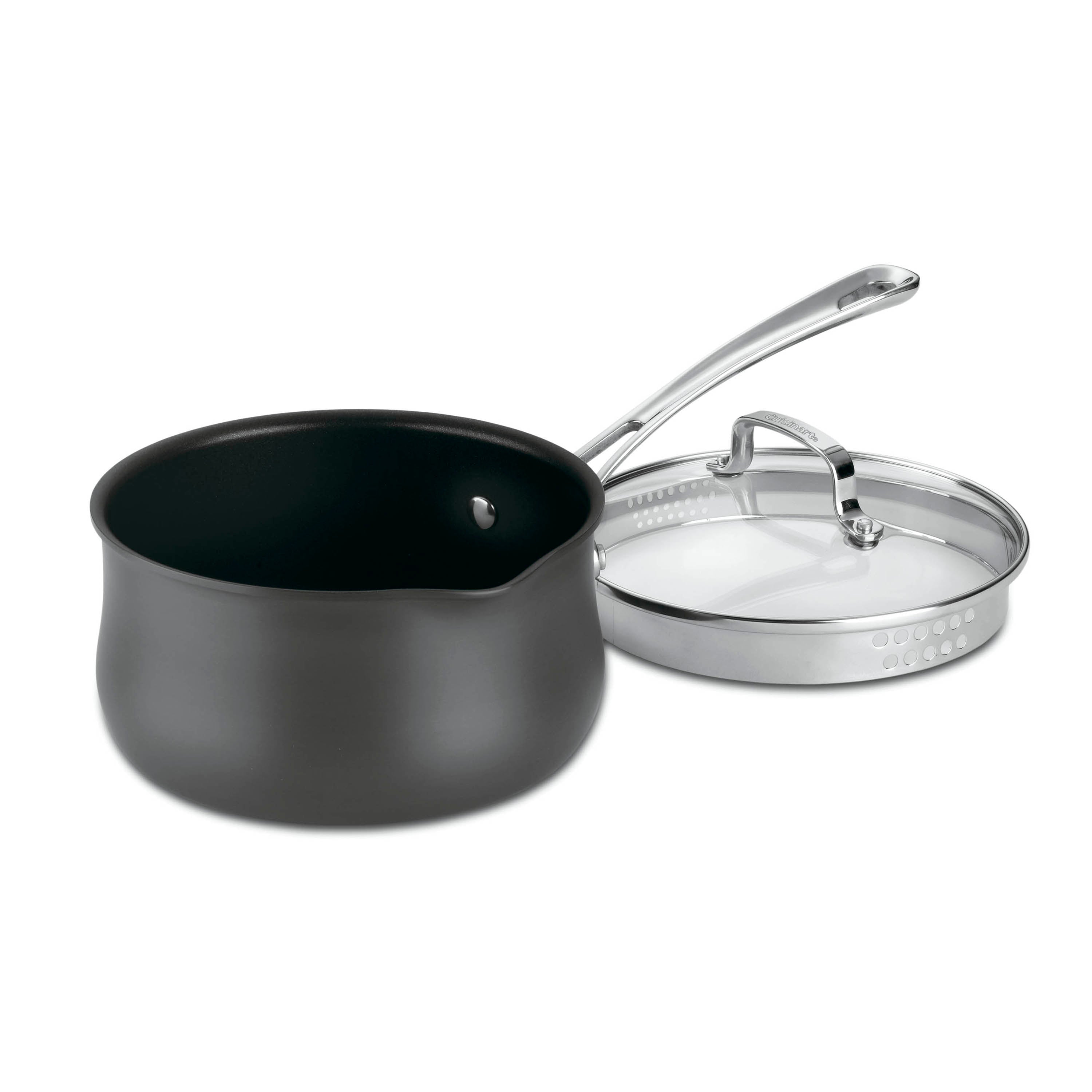 2 Quart Pour Saucepan with Cover in Black