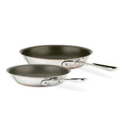 Copper Core 5-ply Bonded Cookware; 2 Piece Nonstick Fry Pan Set; 8 & 10 in