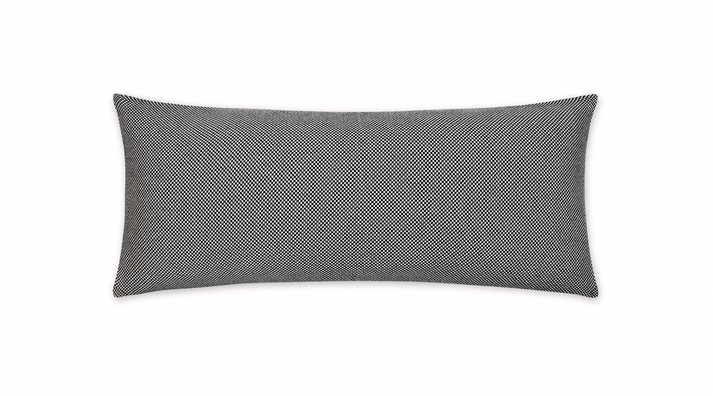Front view of Jackson Pillow Cover showcasing vivid black-and-white check pattern on a white background