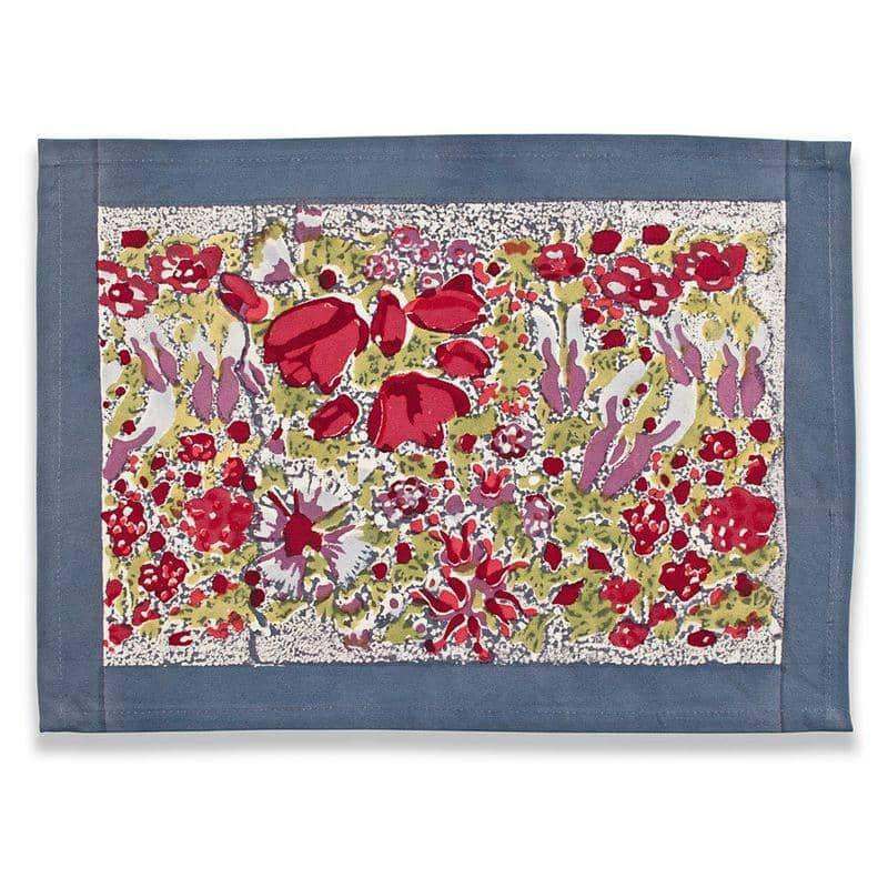 Jardin Mats in Red & Grey, Set of 6