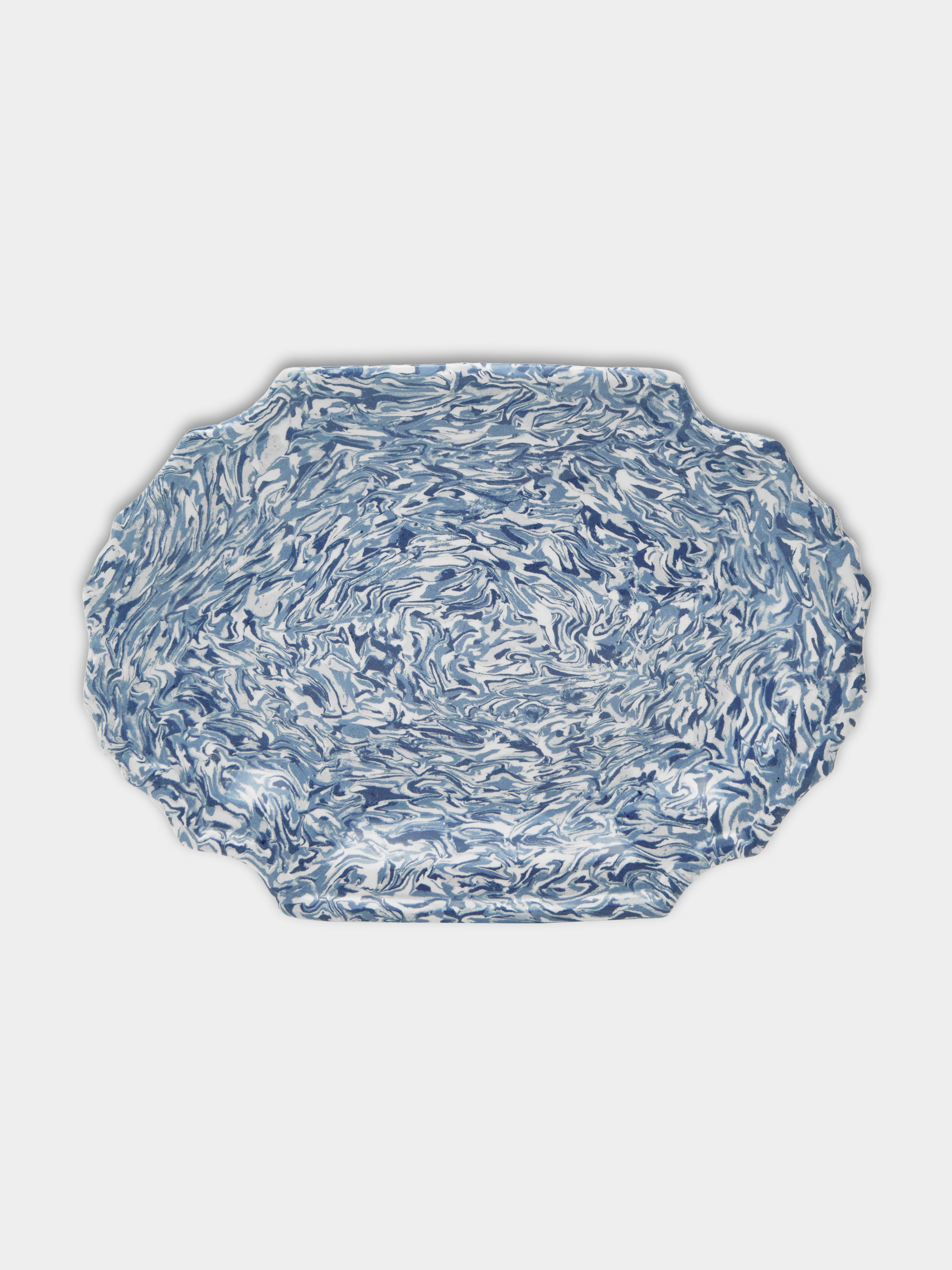 Aptware Marbled Ceramic Oval Serving Platter