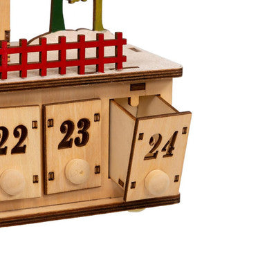 Kurt Adler 6.7" Light-Up Christmas Village With Advent Calendar