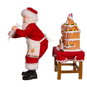 Battery-Operated Santa Decorating LED Gingerbread House Table Piece