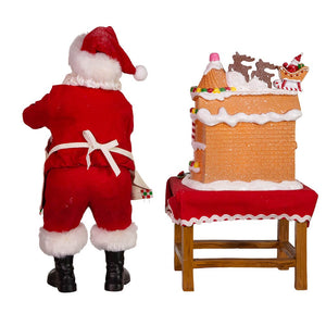 Battery-Operated Santa Decorating LED Gingerbread House Table Piece