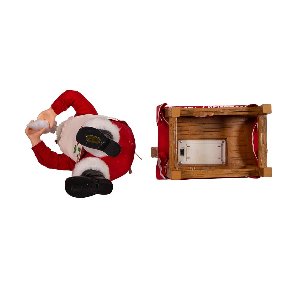 Battery-Operated Santa Decorating LED Gingerbread House Table Piece