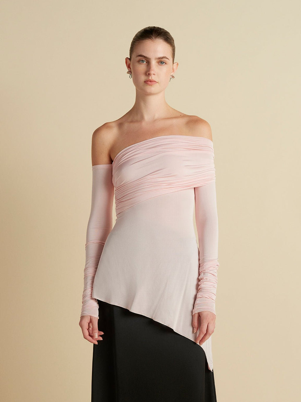 Jersey One - Shoulder Draped Top - Marina Moscone