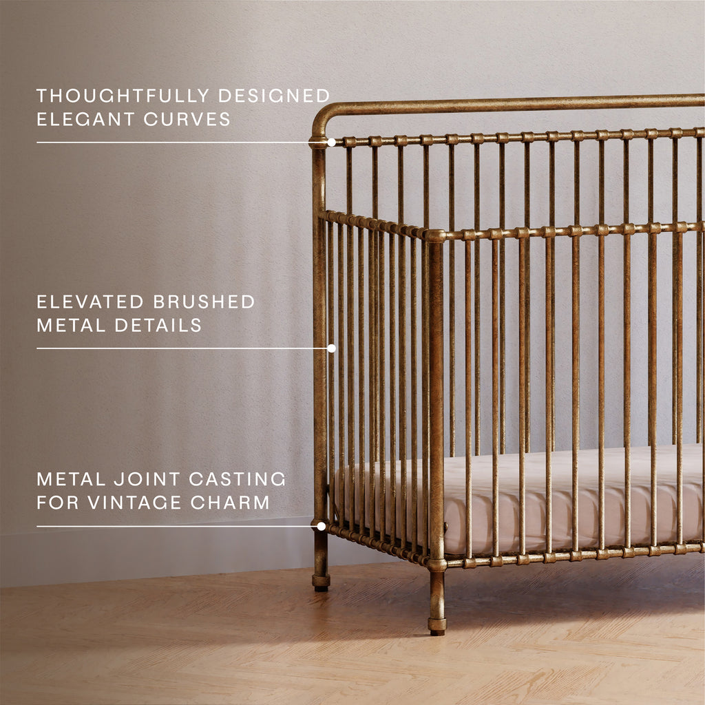 Winston 4-in-1 Convertible Crib in Vintage Gold