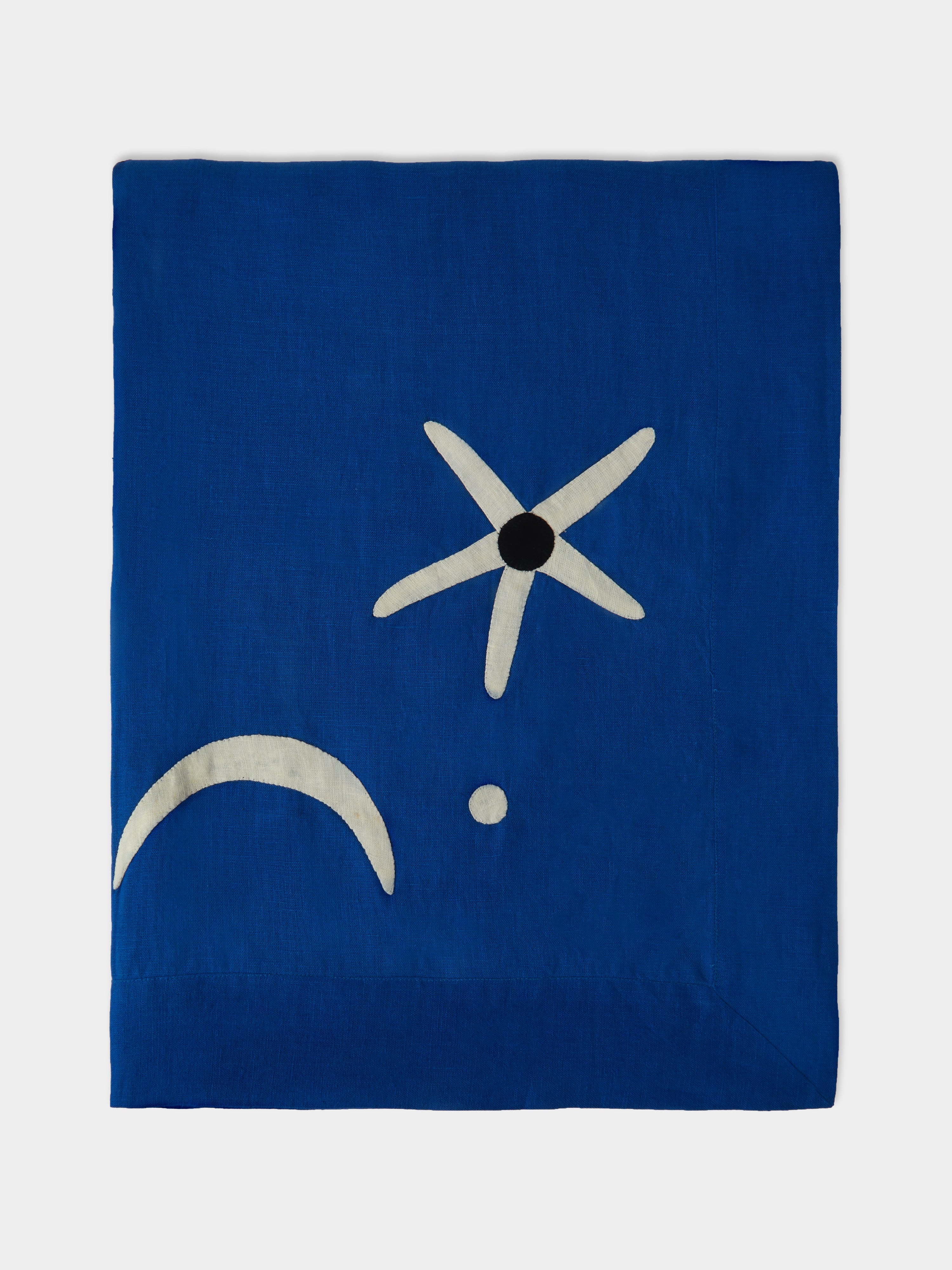Cosmic Hand-Embroidered Linen Rectangular Tablecloth