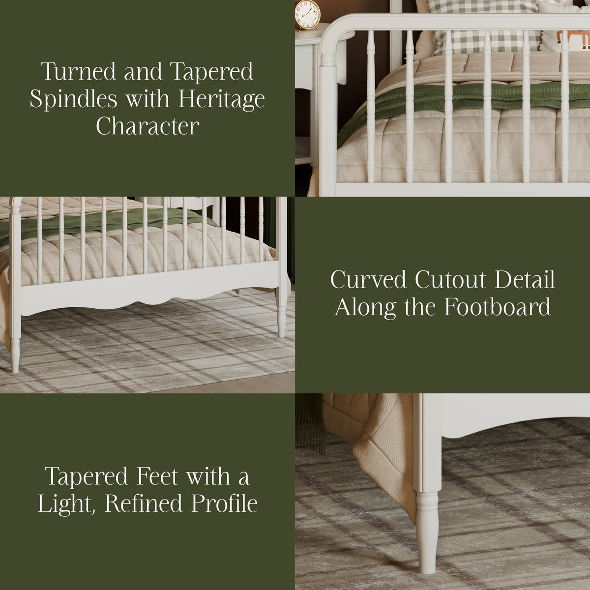 Liberty Spindle Full Bed in Warm White