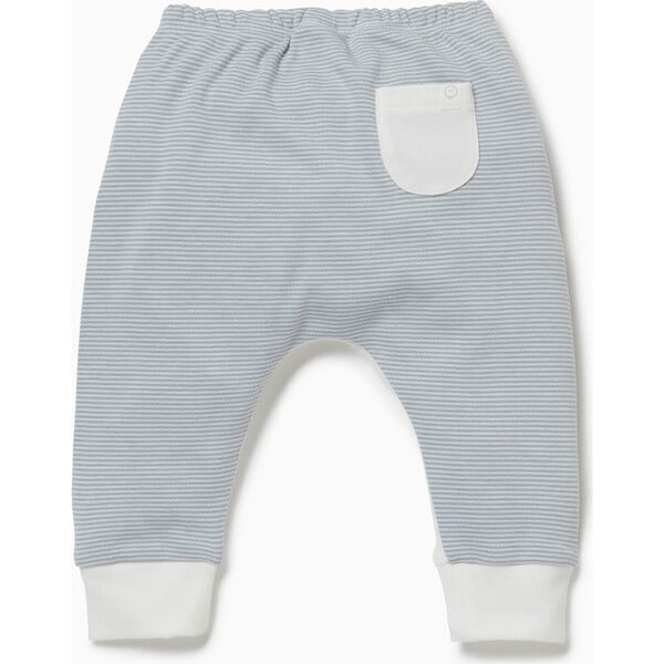 Cuffed Yoga Pants, Blue And White (0-3mo)