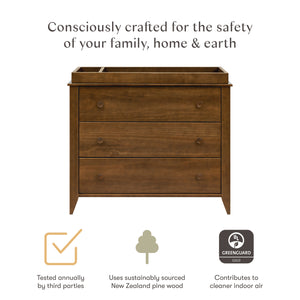Sprout 3-Drawer Changer Dresser with Removable Changing Tray in Natural Walnut