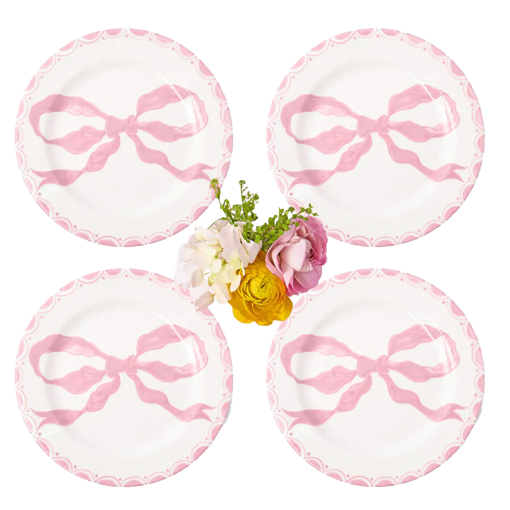 Marilyn Pink Bow Dinner Plates, Set of 4