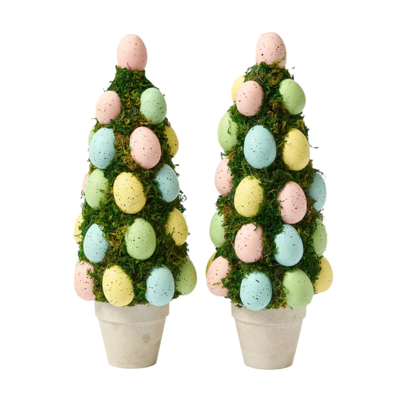 Potted Pastel Easter Egg Tree, Set of 2