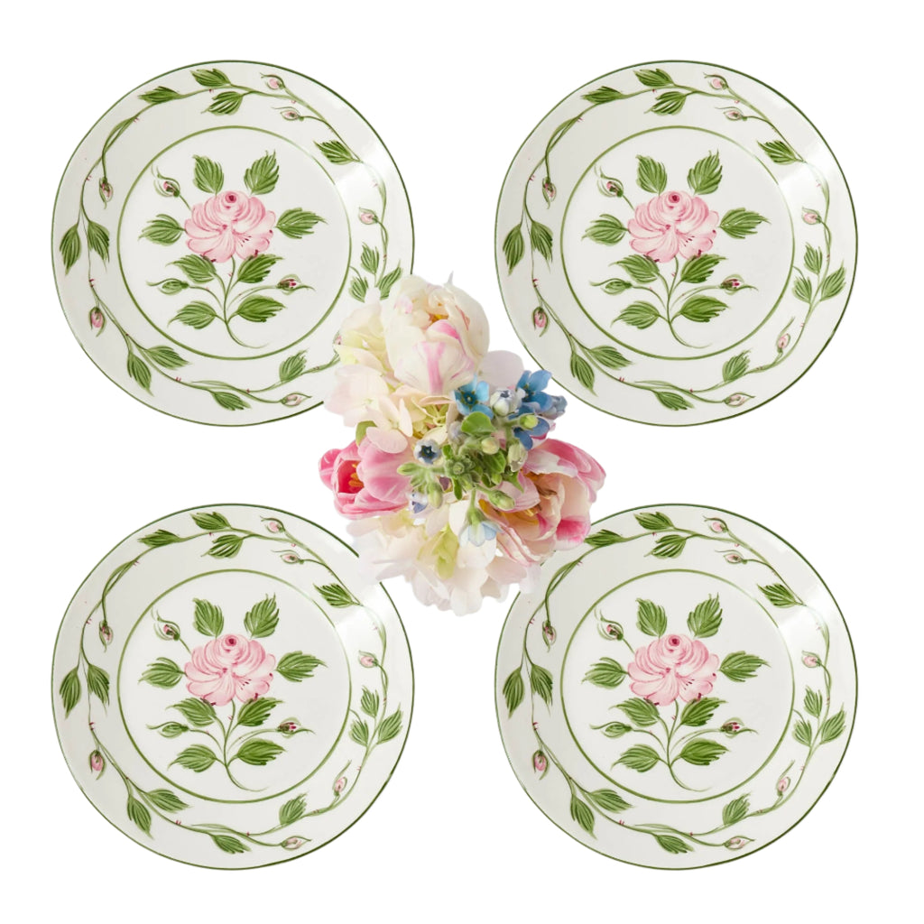 Rose Bud Starter Plates, Set of 4