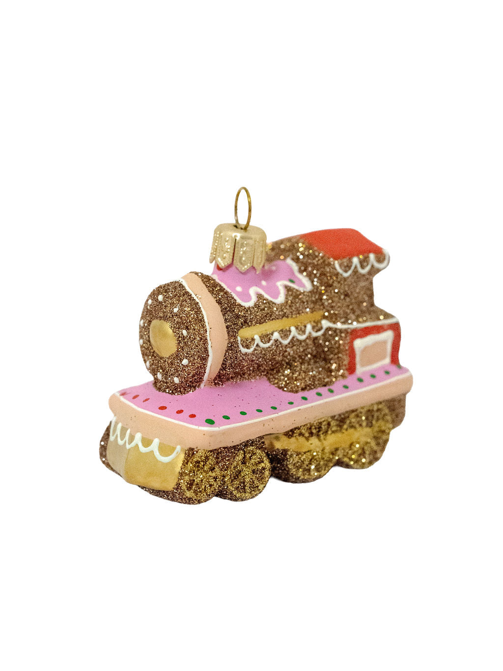Glitter Gingerbread Train Ornament