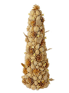 24" Ivory & Gold Beaded Fruit Tree