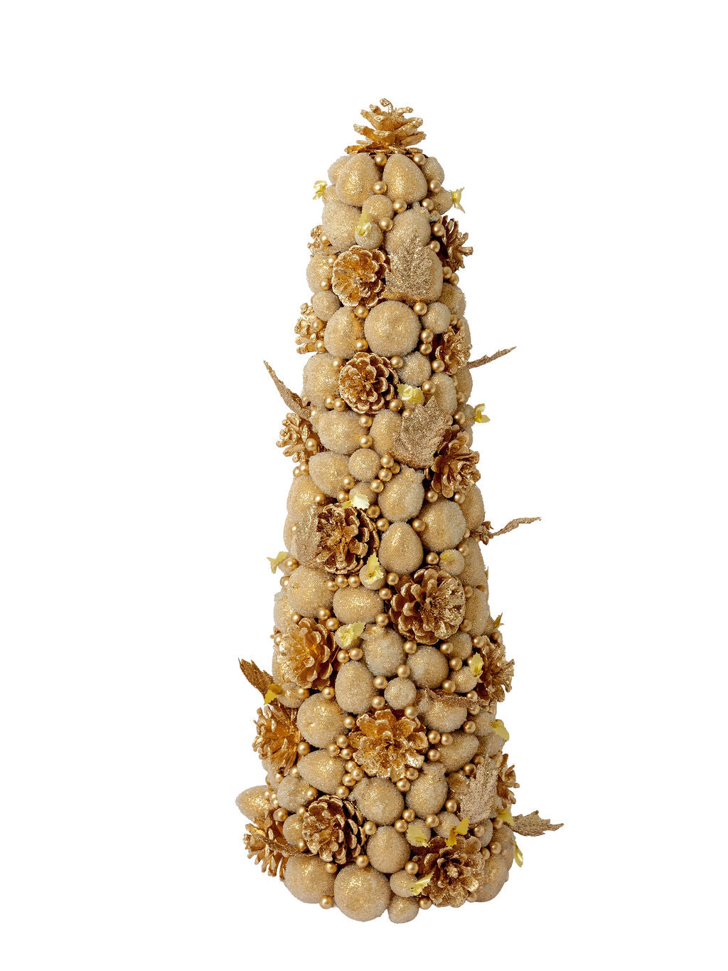 18" Ivory & Gold Beaded Fruit Tree