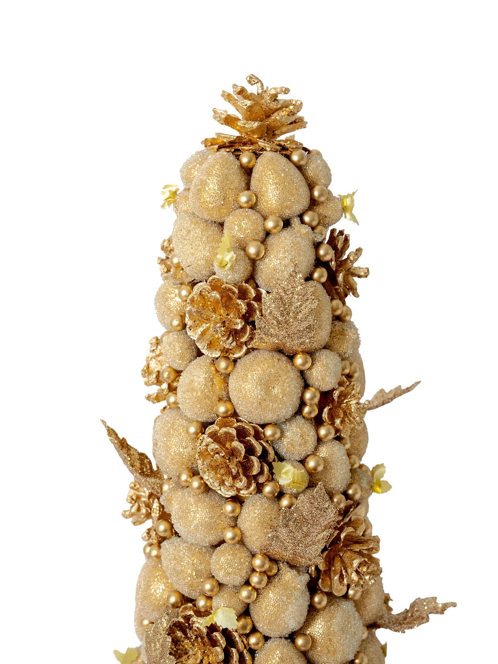 24" Ivory & Gold Beaded Fruit Tree