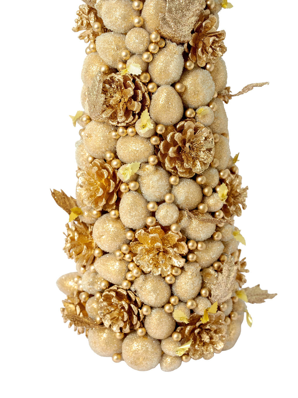 18" Ivory & Gold Beaded Fruit Tree
