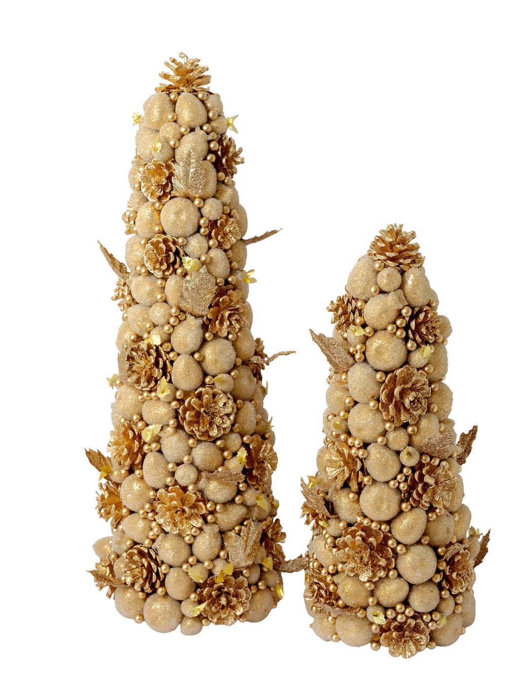 24" Ivory & Gold Beaded Fruit Tree