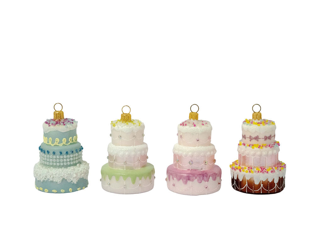 Double Cake Ornament in Pink & Green