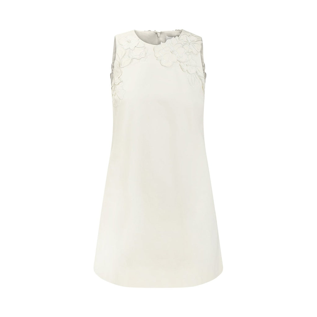 Juniper Embroidered Shift Mini in Ivory