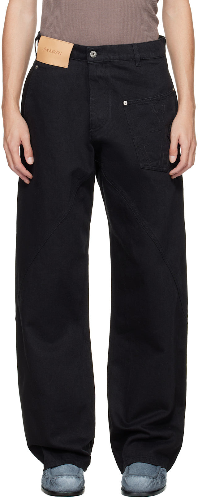 Black Twisted Workwear Jeans