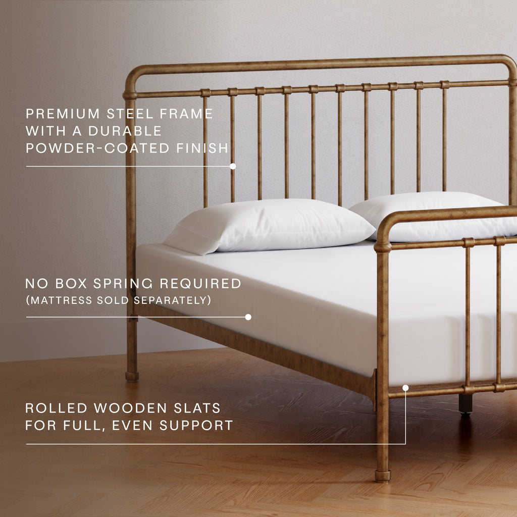 Winston Full Bed in Vintage Gold