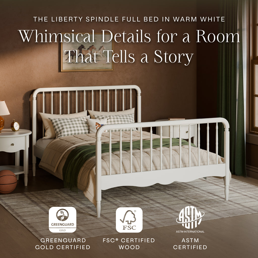 Liberty Spindle Full Bed in Warm White