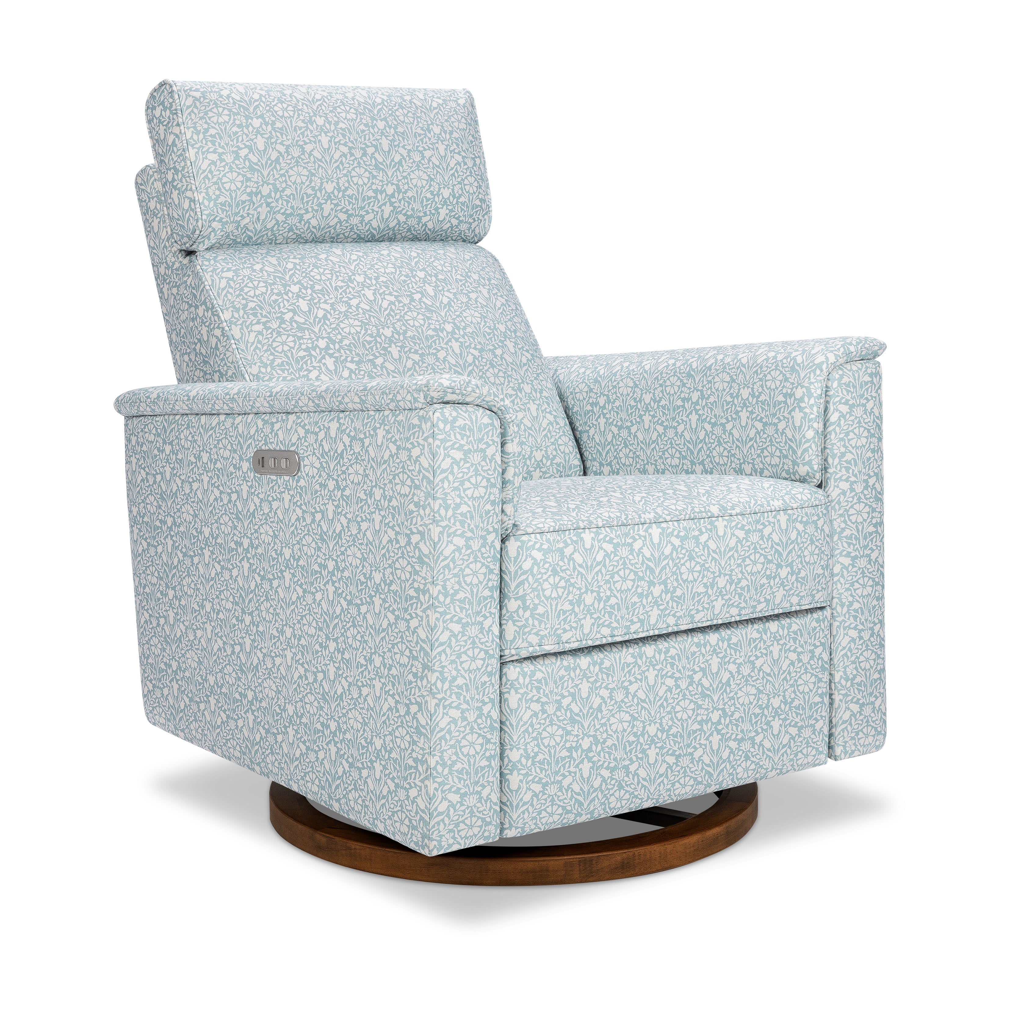 Morris & Co. x Namesake Willa Plus Power Glider Recliner with Power Headrest Bellflowers in Powdered Blue