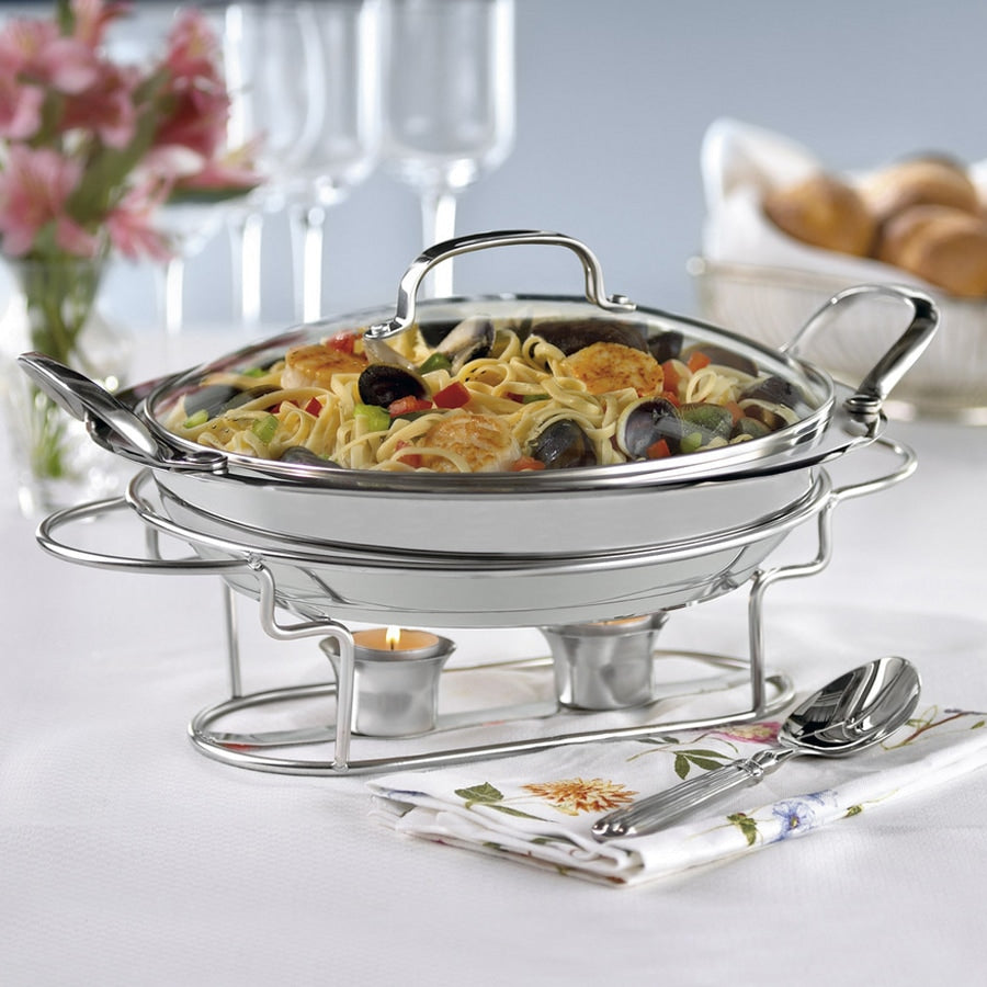Classic Entertaining Collection 11" Round Buffet Server in Stainless Steel