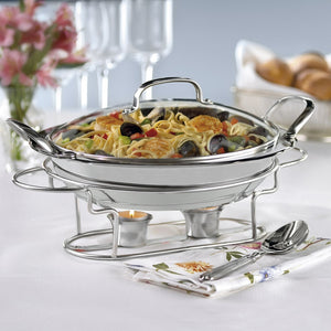 Classic Entertaining Collection 11" Round Buffet Server in Stainless Steel
