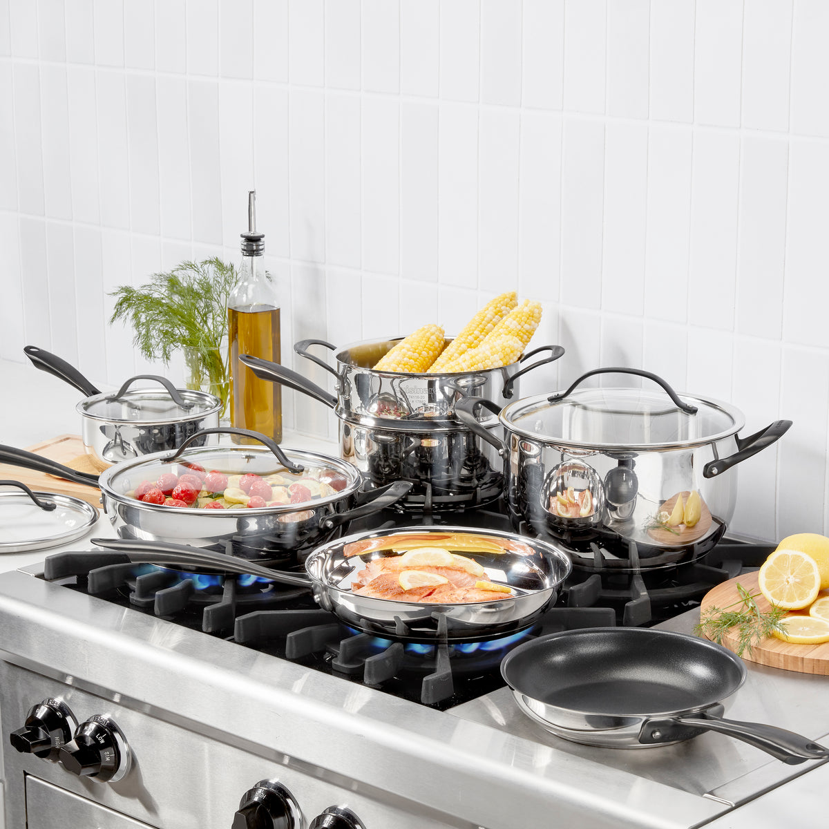 Radiant Pro Stainless with Brushed Titanium Finish 11-Piece Set in Stainless Steel