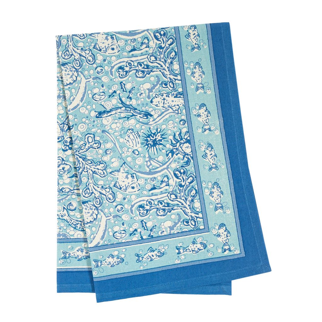 La Mer Tea Towels in Aqua, Set of 3