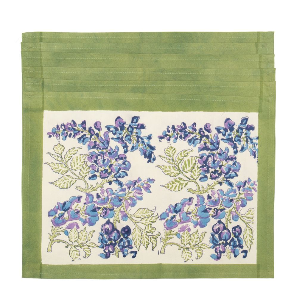 Wisteria Mats in Blue & Green, Set of 6