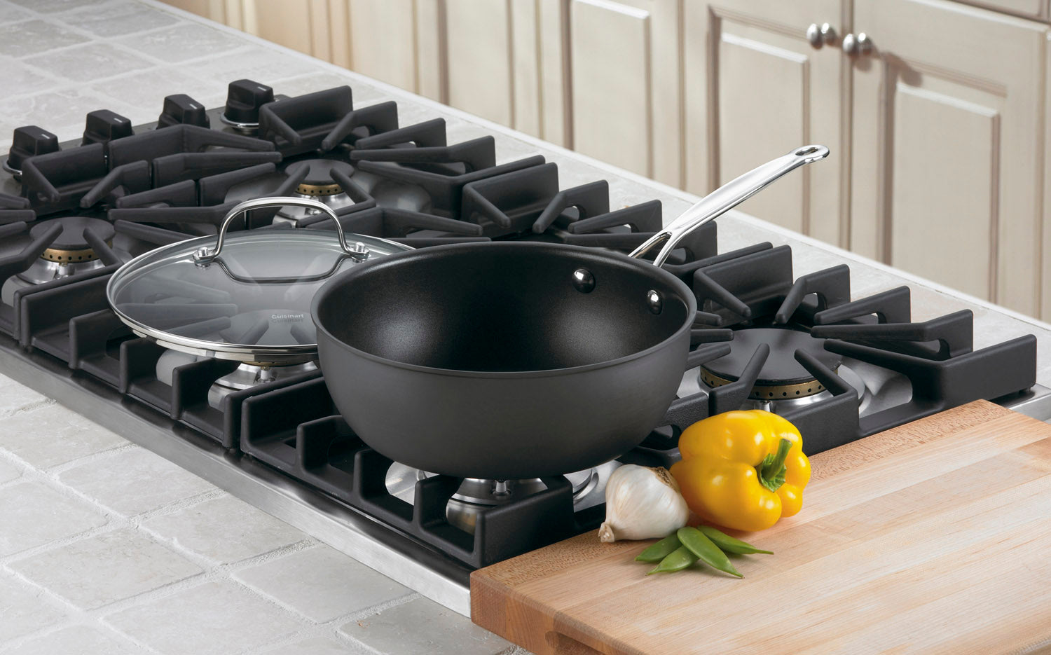 3 Quart Chef's Pan with Cover in Black