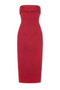 Keeley Dress in Red Duchesse Satin