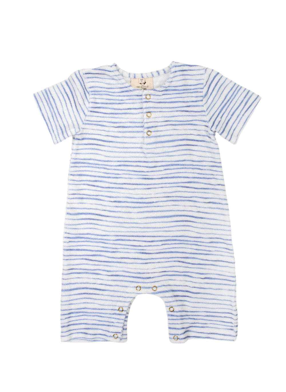 Walker Terry Romper - Wave Stripe