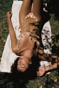 Kourtney Tie Side Bottom in Italian Oranges