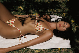 Kendall Triangle Bikini Top in Italian Oranges