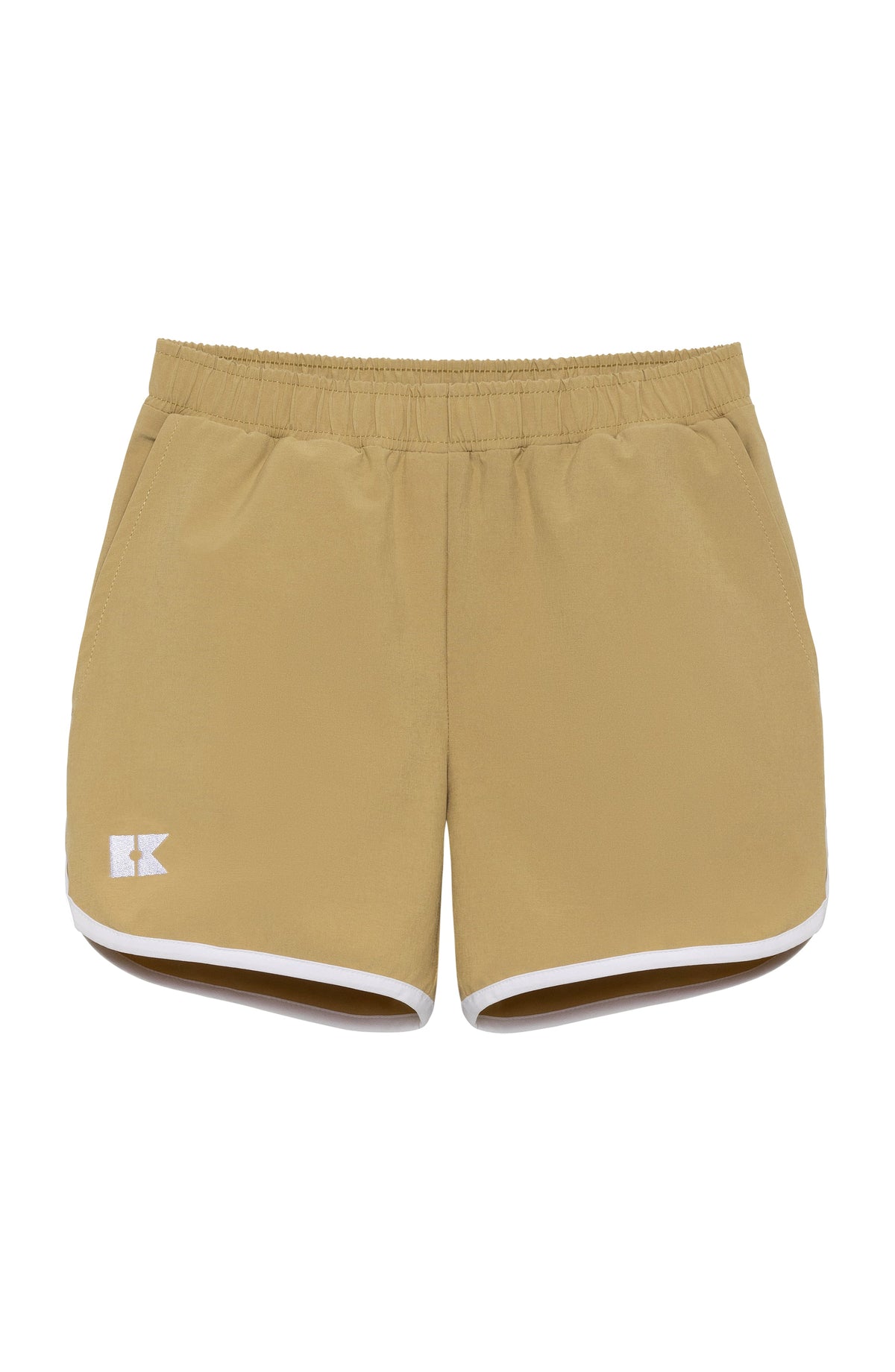 Retro Super Short in Khaki with White Piping