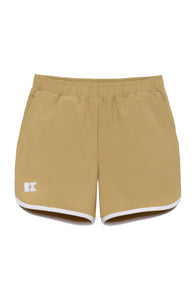 Retro Super Short in Khaki with White Piping