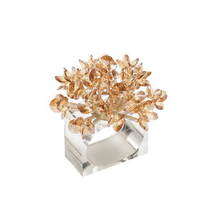 Aster Napkin Ring in Champagne, Set of 4