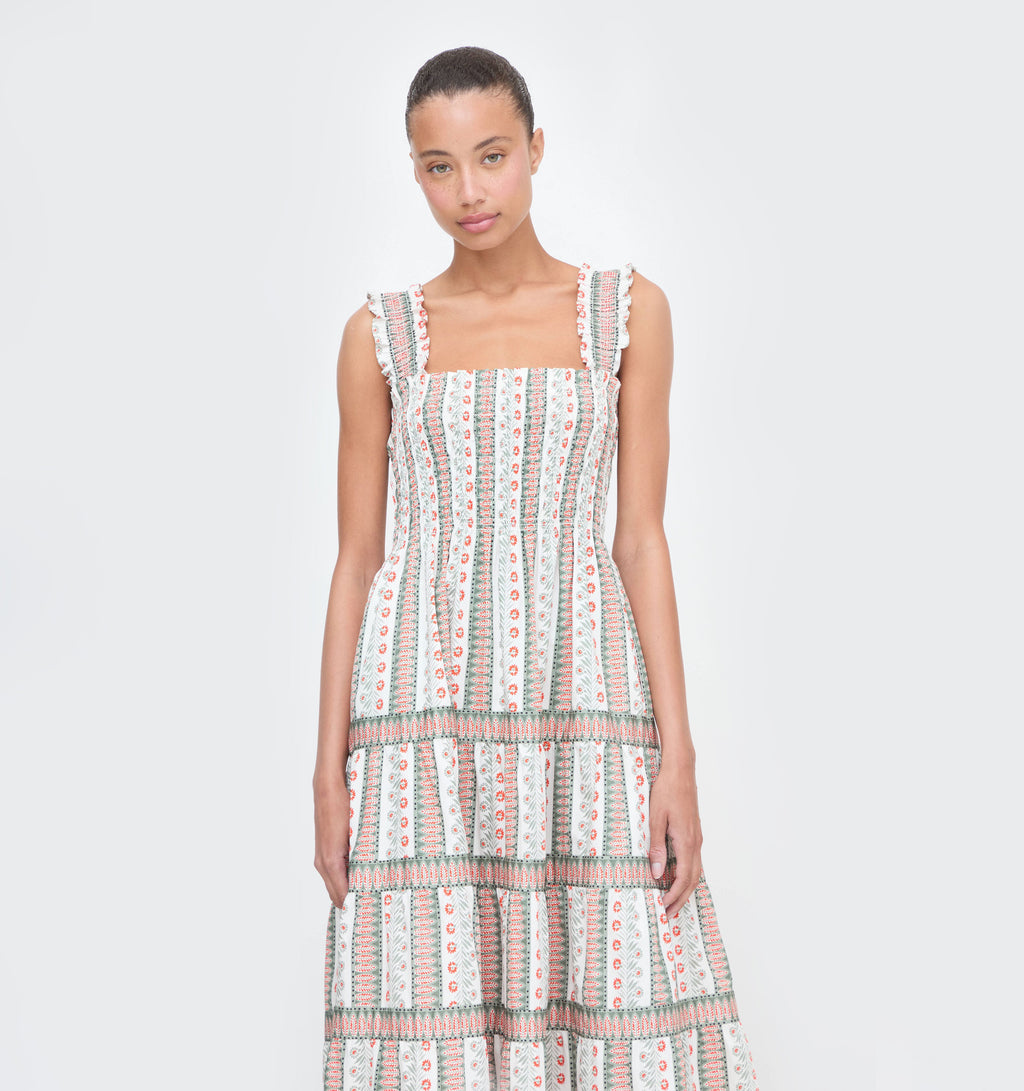 The Kimmy Nap Dress in Cosmos Floral Stripe