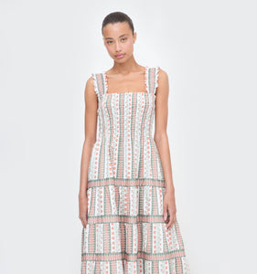 The Kimmy Nap Dress in Cosmos Floral Stripe