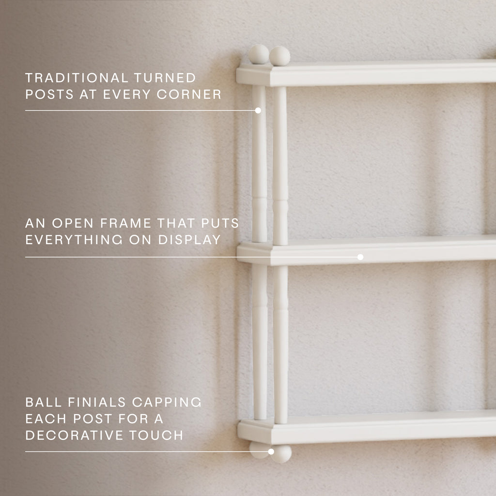 Liberty Tiered Wall Shelf in Warm White