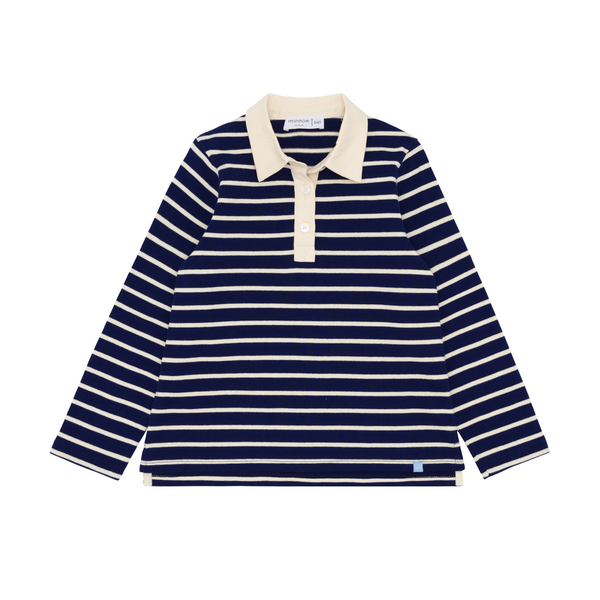 トップス RUGBY SHIRT STRIPE FLOWER_IVORY NAVY Castaway Mens Rugby Shirt Navy & White Stripe – Castaway